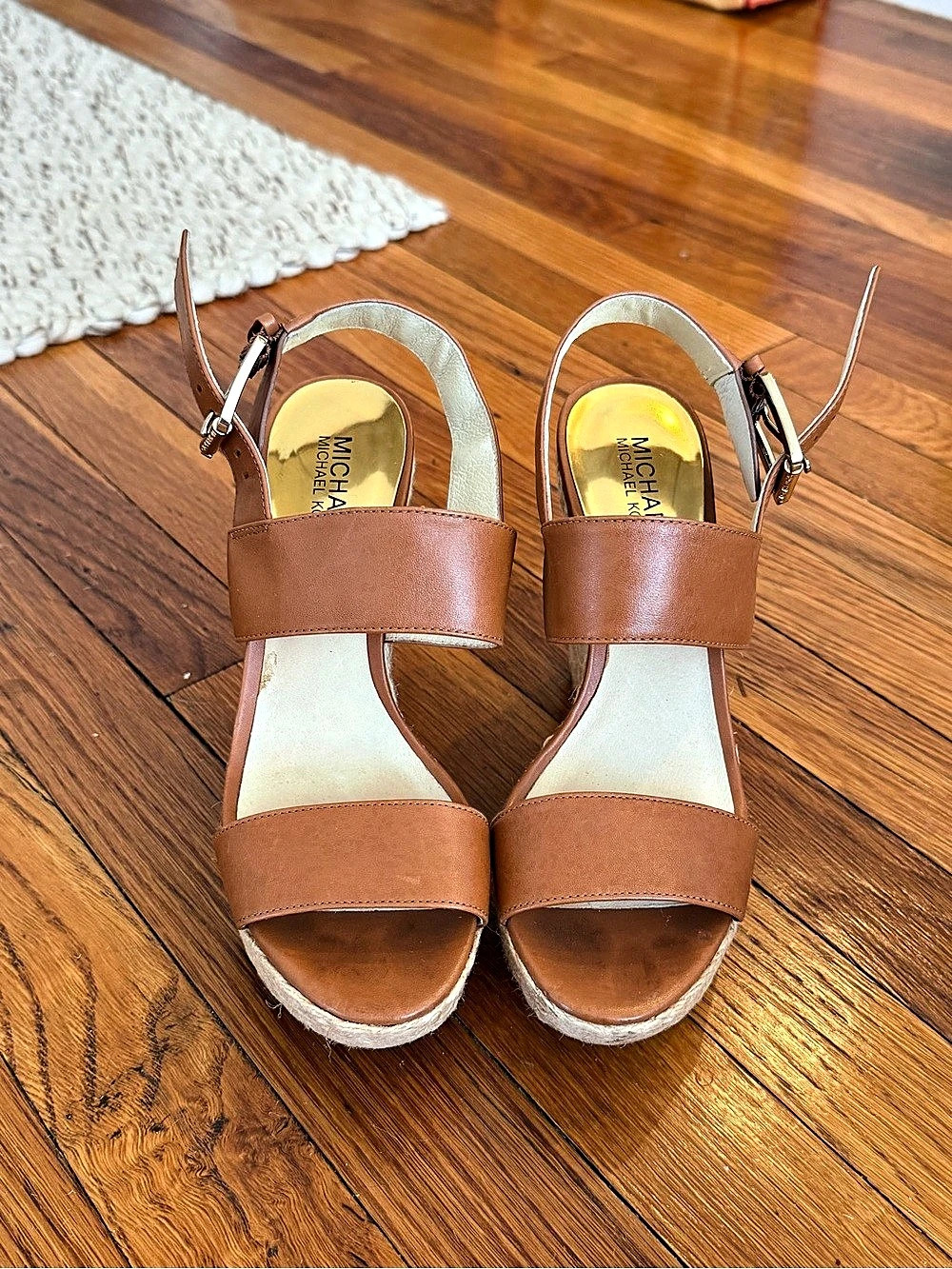 Michael Kors Brown Espadrille Wedges - Size 7.5